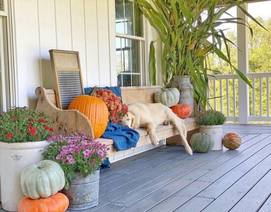 modern fall porch decor