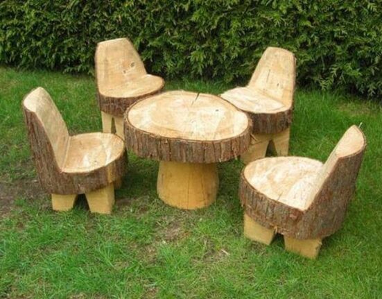 outdoor tree log ideas