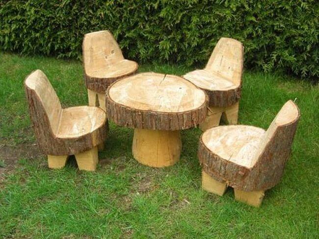 outdoor tree log ideas