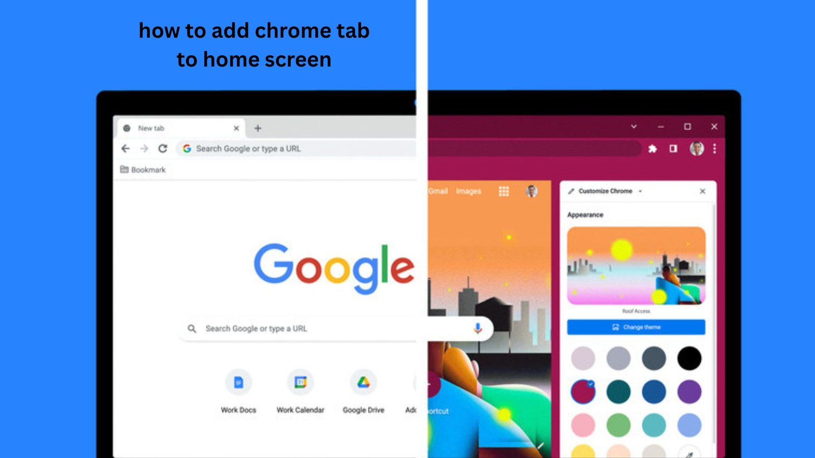 how to add chrome tab to home screen